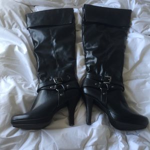 Rampage High Heel Platform Patent Leather Boots